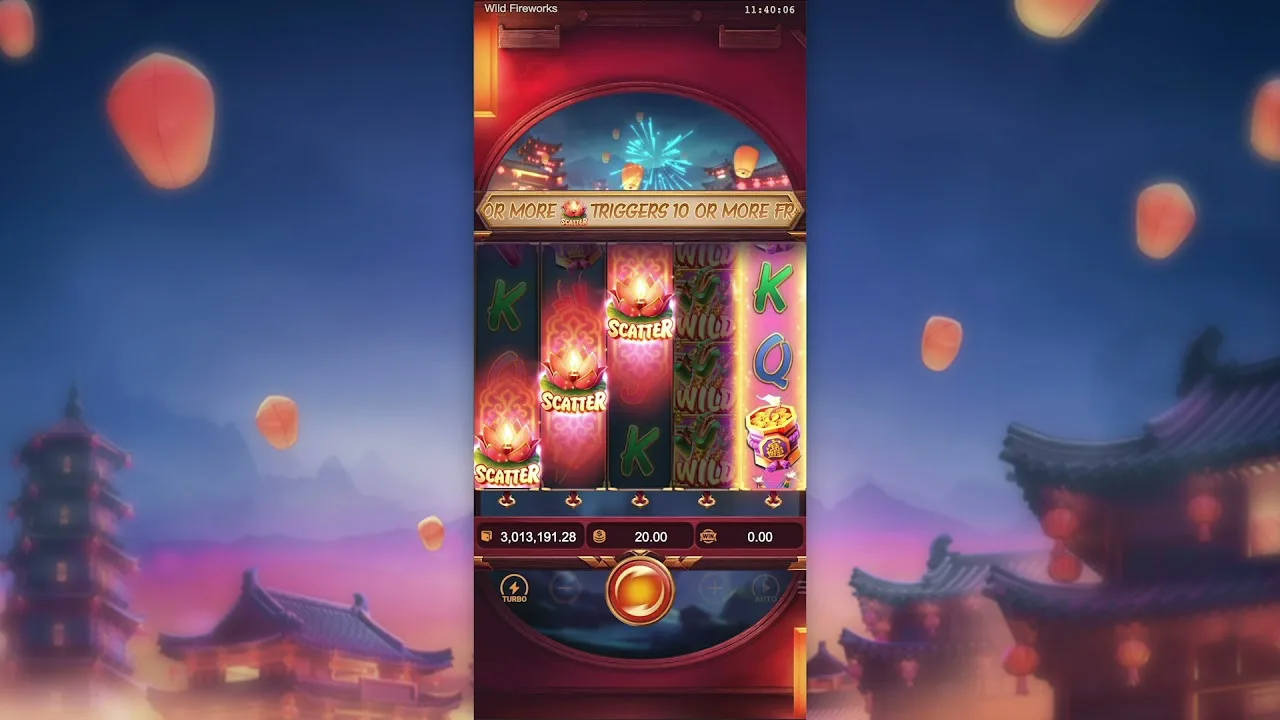 เกมสล็อต Wild Fireworks ดอกไม่ไฟไวลด์